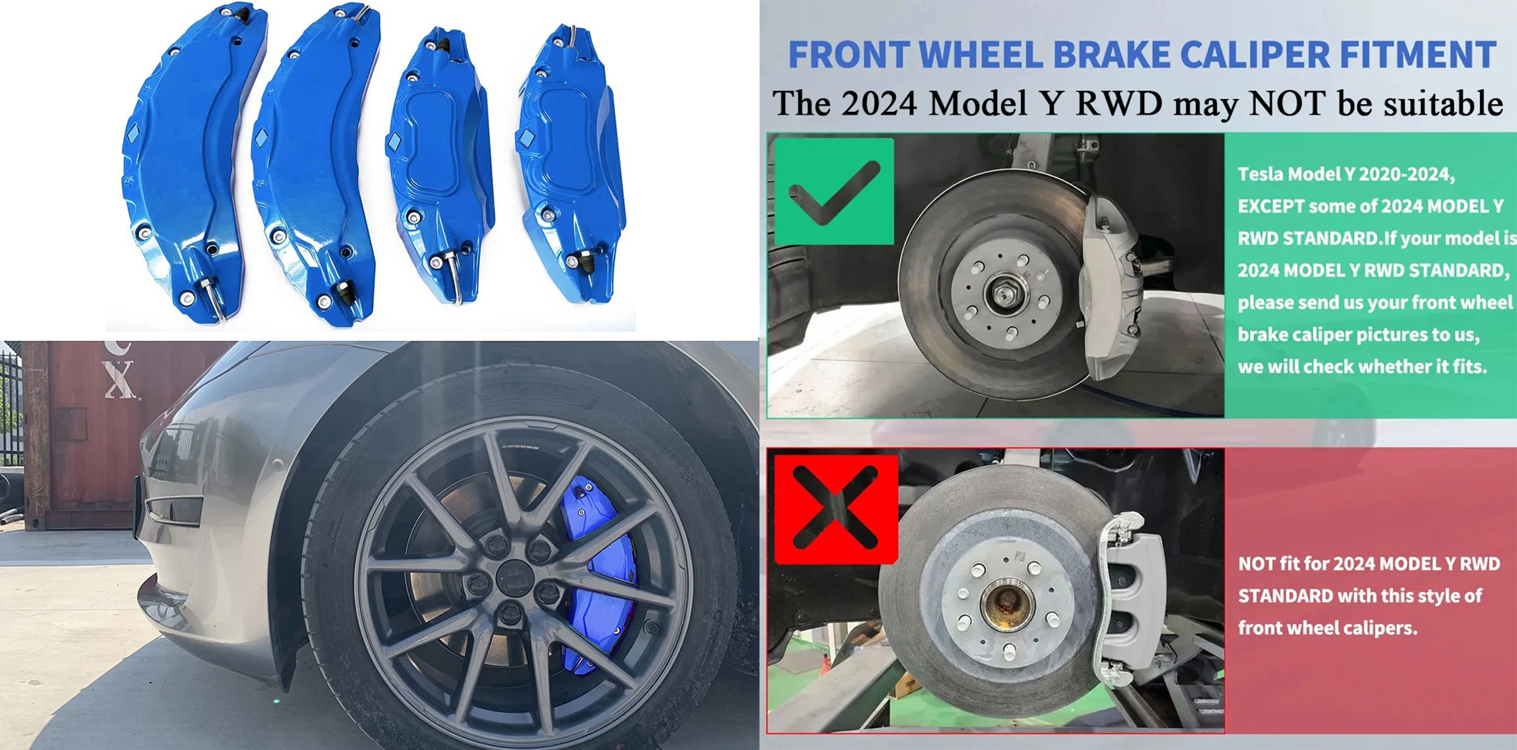 テスラ モデルY 2020 2021 2022 2023 2024用ブレーキキャリパーカバー