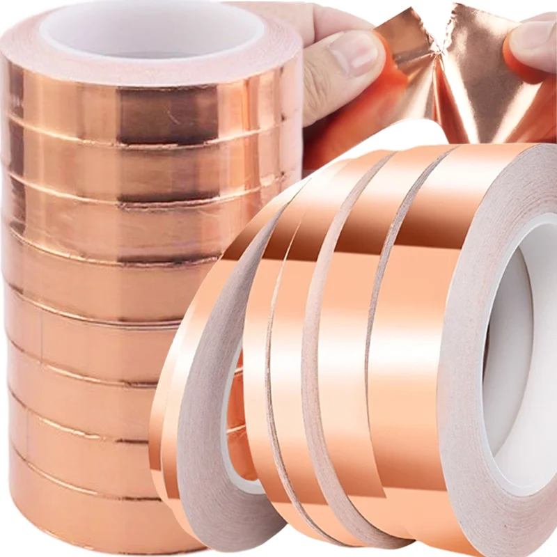 Single-Sided Copper Foil Tape Adhesive Conductive Repair Tape Guitar EMI Shielding DIY Circuit Electrical Repair Tapes Strips