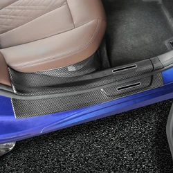 ABS Carbon Fiber Car Door Sill Scuff Plate Guard Protector Cover Trim For BMW 3 5 Series G20 G30 X1 F48 X3 G01 X5 F15 G05 X7 G07