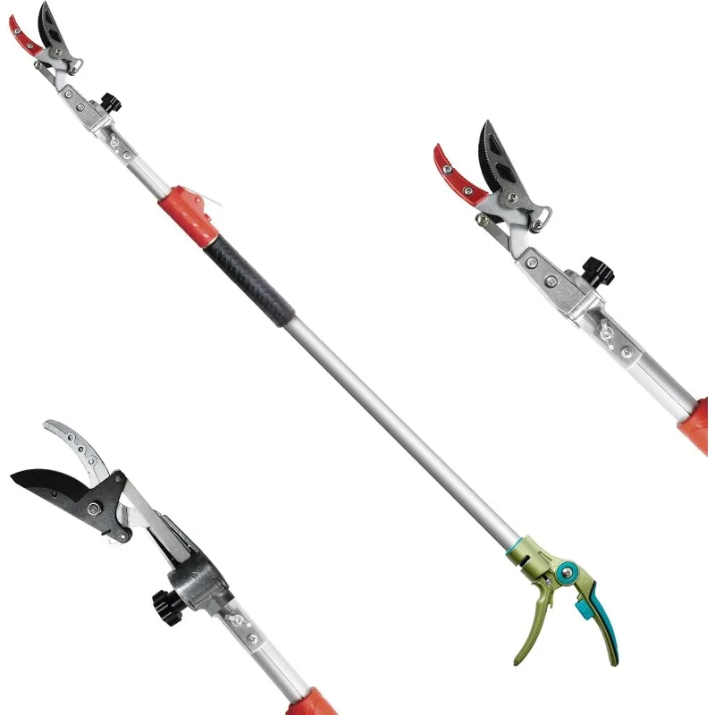 

Pruner for Garden, Cut Upto 1 Inch & Hold Telescopic Pole Pruner, Fruit Picker with Rotating Blade Head, Lightweight Aluminum