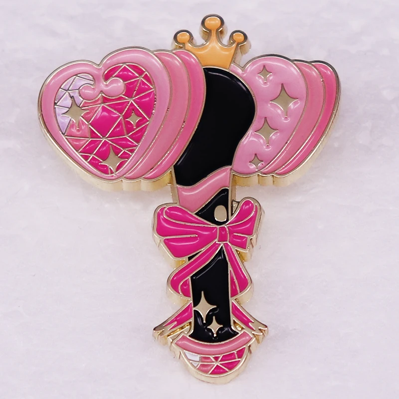 Südkoreanische Girl Group Emaille Pin Rosa Herz Stick Abzeichen Musik Fans Geschenk Schmuck Rosa Schwarz