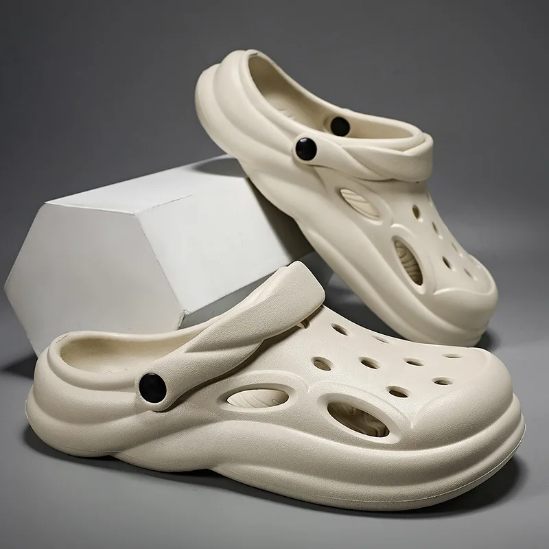 

Простая и универсальная однотонная обувь. Сверхлегкие и дышащие домашние или уличные тапочки Baotou на мягкой подошве для пары.