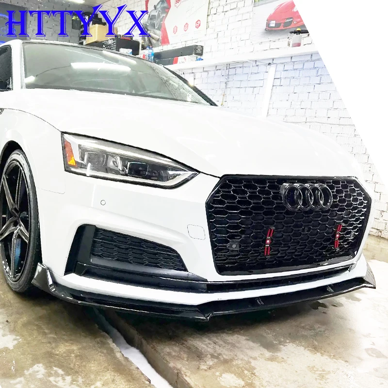STP-Style Front Bumper Splitter Lip Diffuser Body Kit Spoiler Guard For Audi A5 B9 S-Line Sportback Coupe Cabriolet 2016-2019