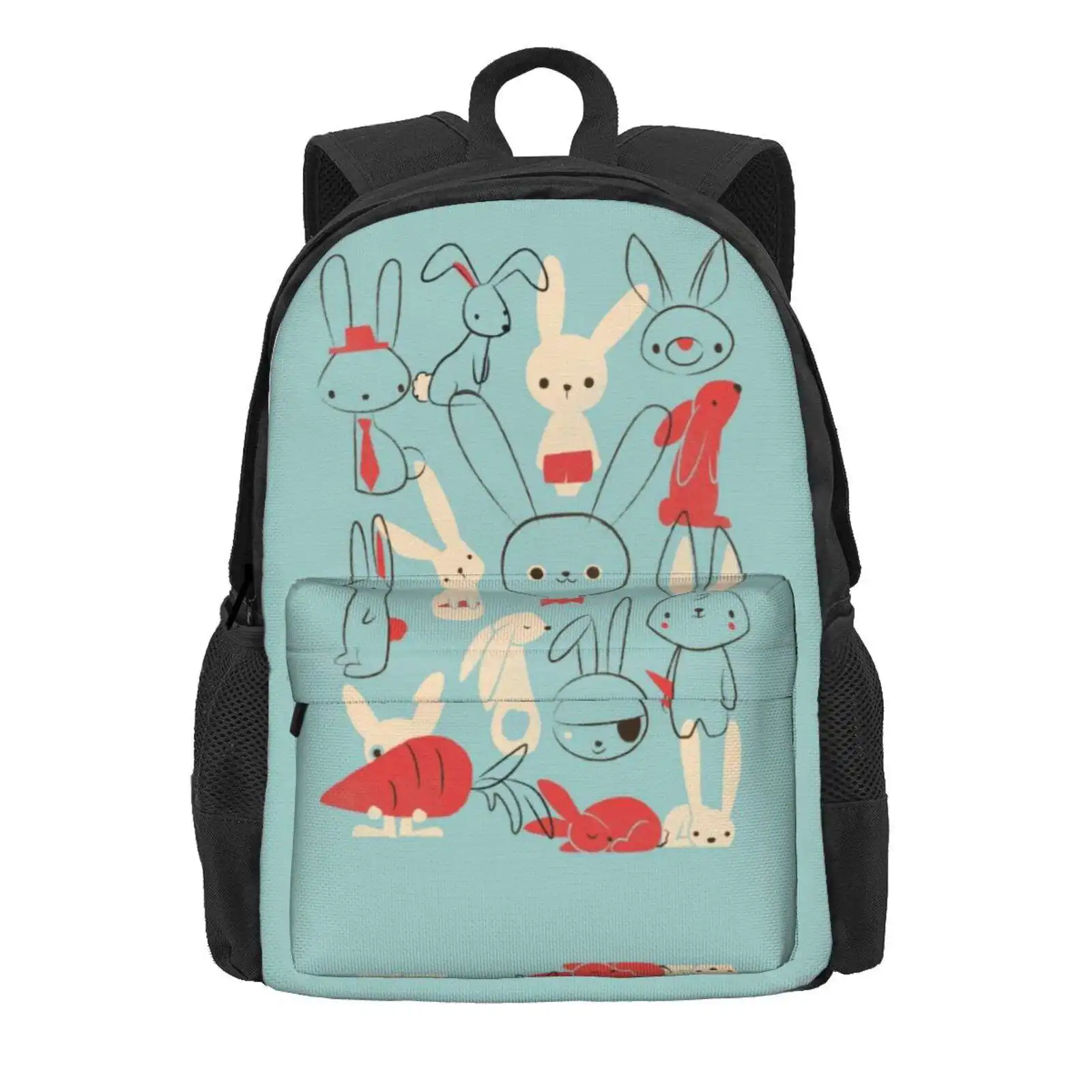 Bunnies Hot Sale Schoolbag Backpack Fashion Bags Rabbits Bunnies Vintage Carrot Cute