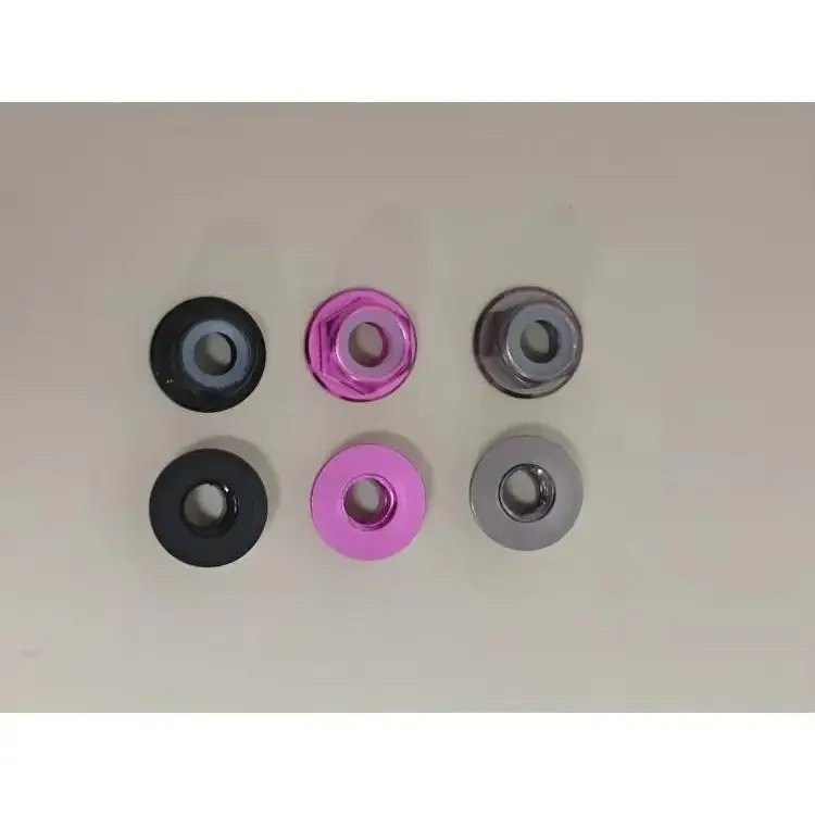 Rcinpower 5pcs M5 Anodized Aluminum Hex Lock Nuts with Nylon Insert Colorful Self-Locking Flange Nuts for FPV Model Accessories