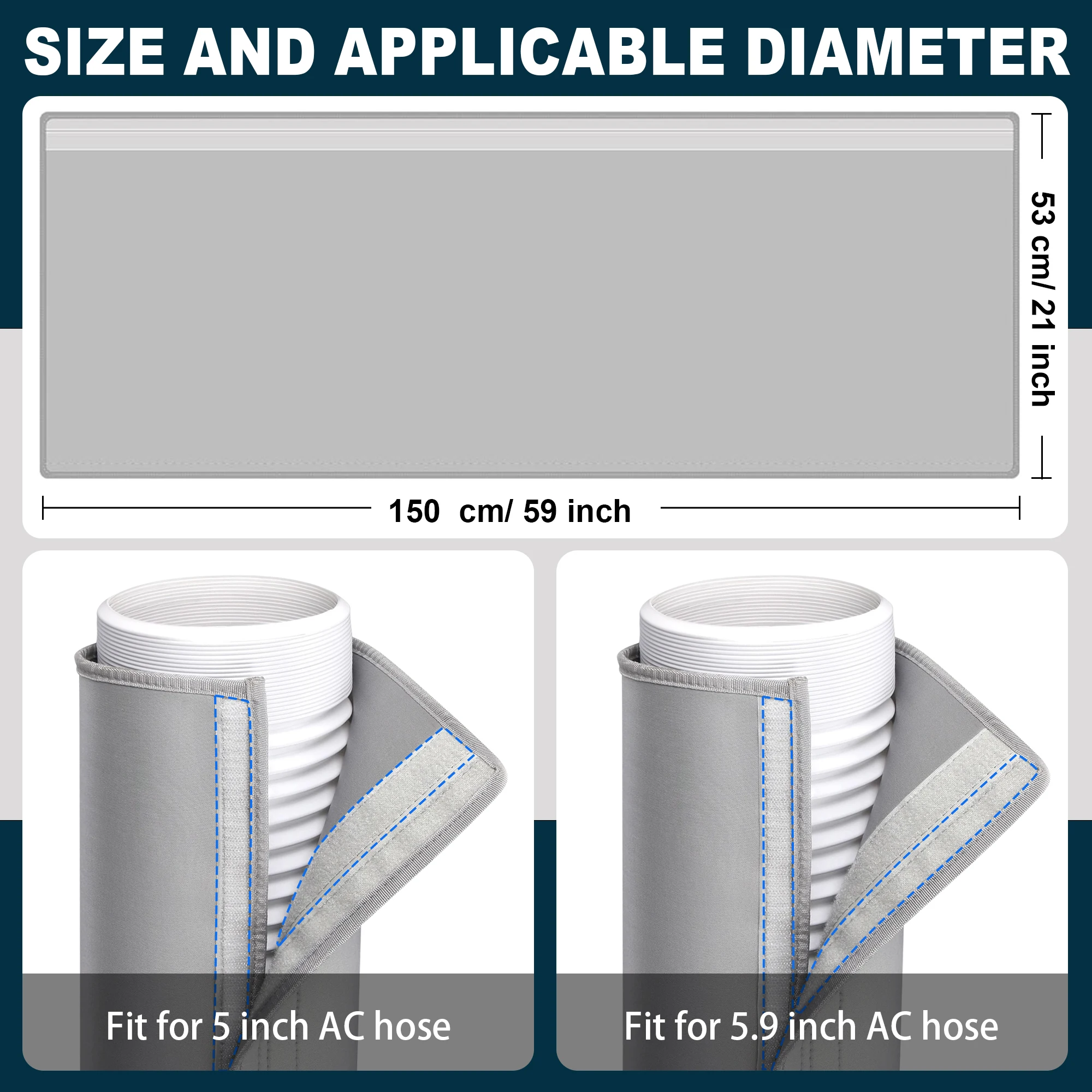 Air Conditioner Hose Cover Wrap, Portable AC Hose Insulation Sleeve Fits for 5