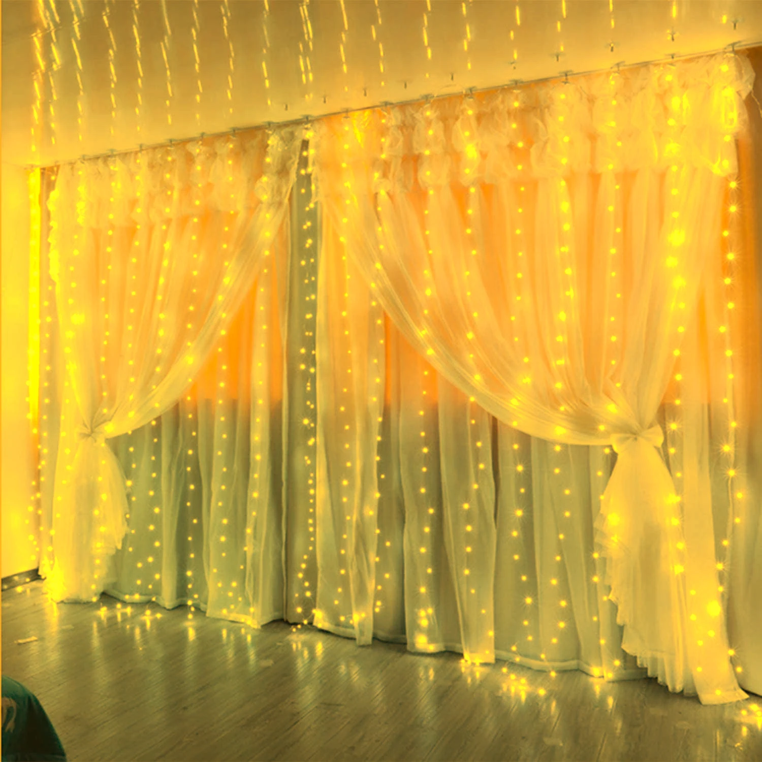 8 Modes USB Remote Control LED Garland Curtain Lights Fairy Light String for Wedding Christmas Home Bedroom New Year Home Decor