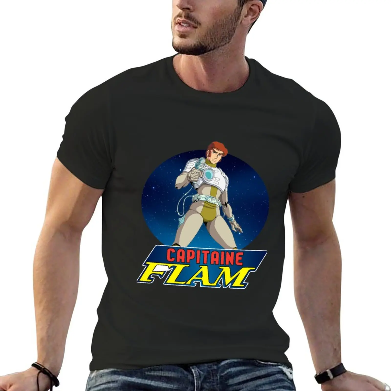 

Capitaine Flam (Captain Future) T-Shirt custom t shirt blue archive plus size tops cute tops black t shirts for men