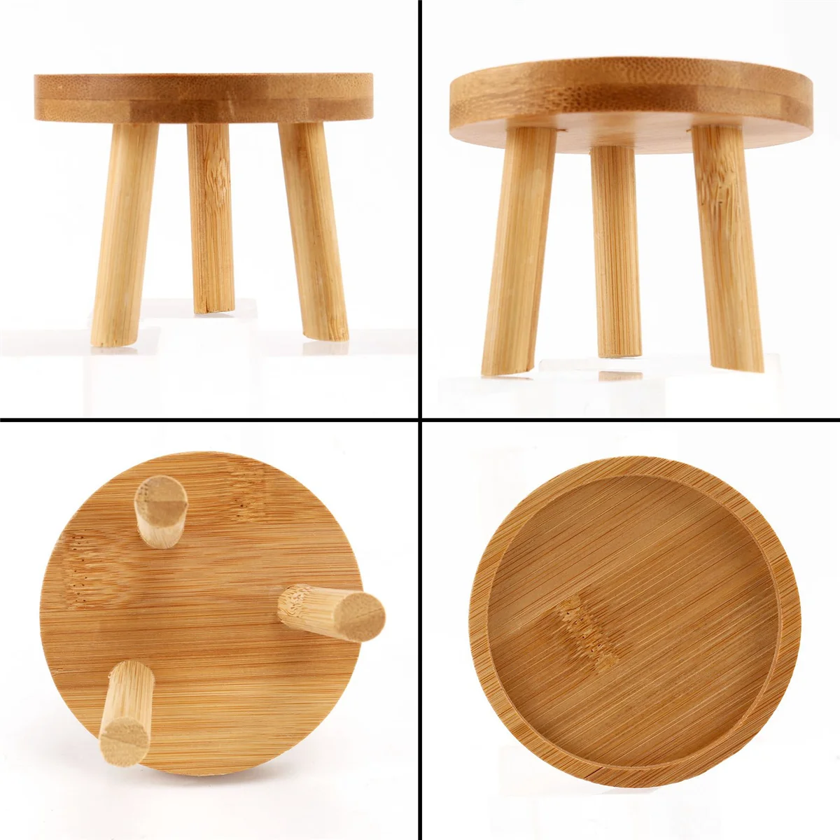 Supporto per piante in legno supporto per Base per vaso di fiori sgabello alto balcone mensola per fiori rotonda succulenta per interni ed esterni