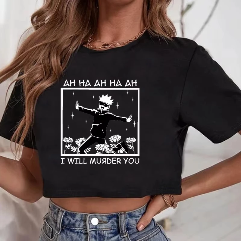 Women's Summer Short T-Shirt Satoru Gojo Fashion T-Shirt Tops Women's Fashion Revealing Shirt Women Clothes T Shirt Women