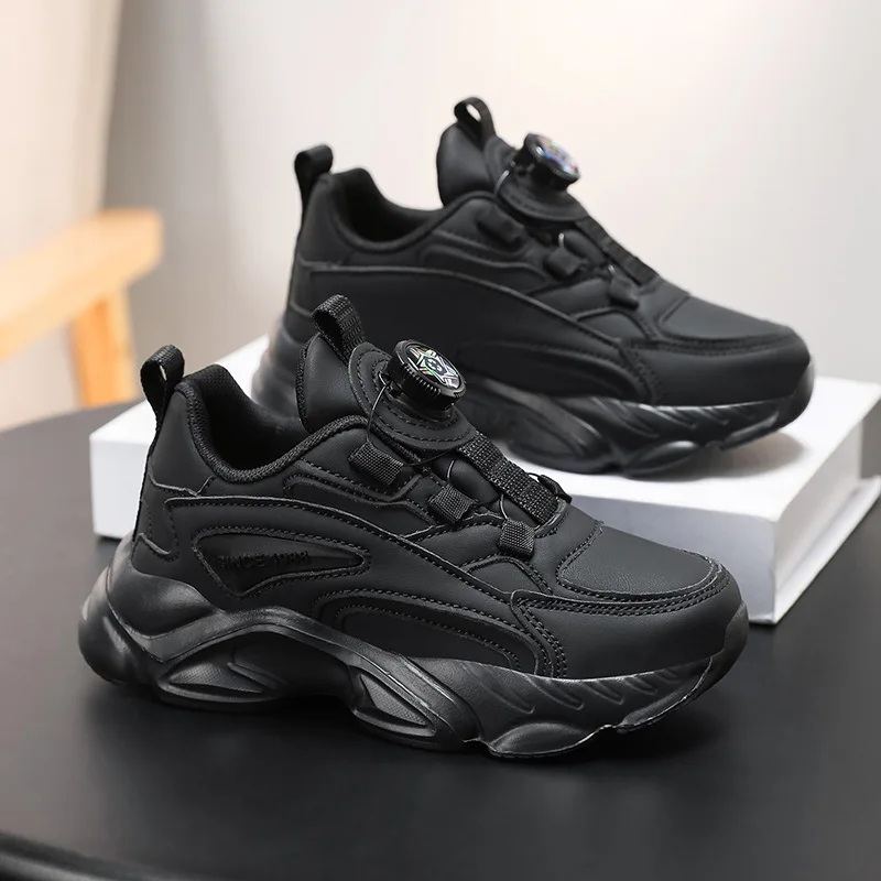 

2025 Children Running Shoes Boys Leather Breathable Comfortable Training Tennis Sneakers for Kids Flat Walking Shoes