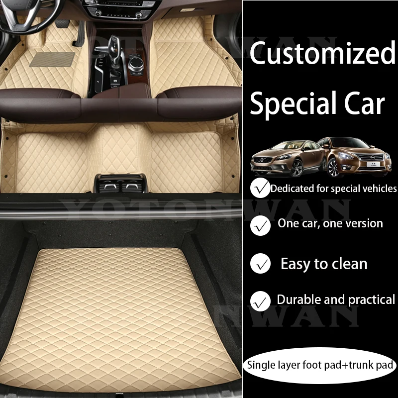 Waterproof Custom Leather Car Floor Mats + Trunk Mat For Rolls-Royce Ghost Phantom Car Accessories Wear-resistant Styling