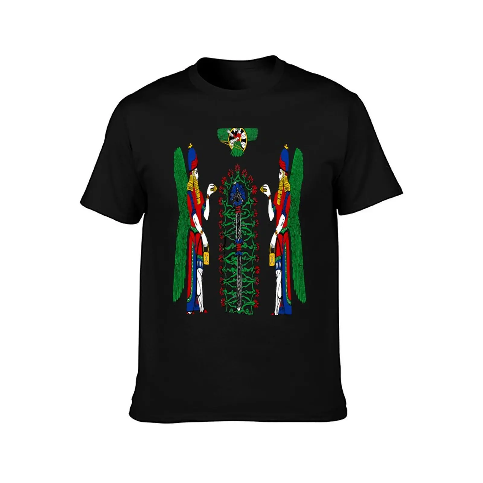 Assyrian Winged Genius T-Shirt Summer Casual Cotton Tee Oversized Streetwear Tops Vintage Graphic Print Unisex Men Women