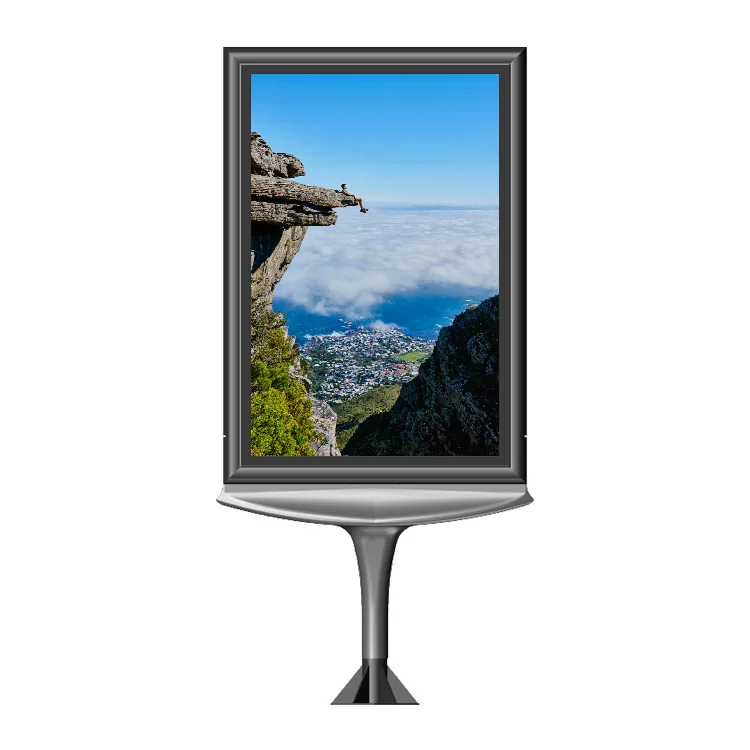 Double Side Aluminum Picture Frame Outdoor Advertisement Display  Free Standing LED Scrolling Light Box for Advertising