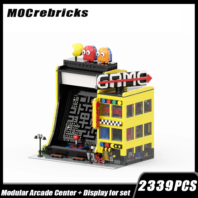 City Street View Arcade Games Center + Display For Set 10323 Building Modularization Building Block Assembly Model Brick Toy Gif