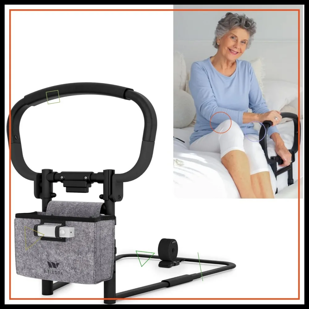 Foldable Adjustable Bed Safety Rail for Seniors - Supports 330lbs, Fits All Mattress Sizes