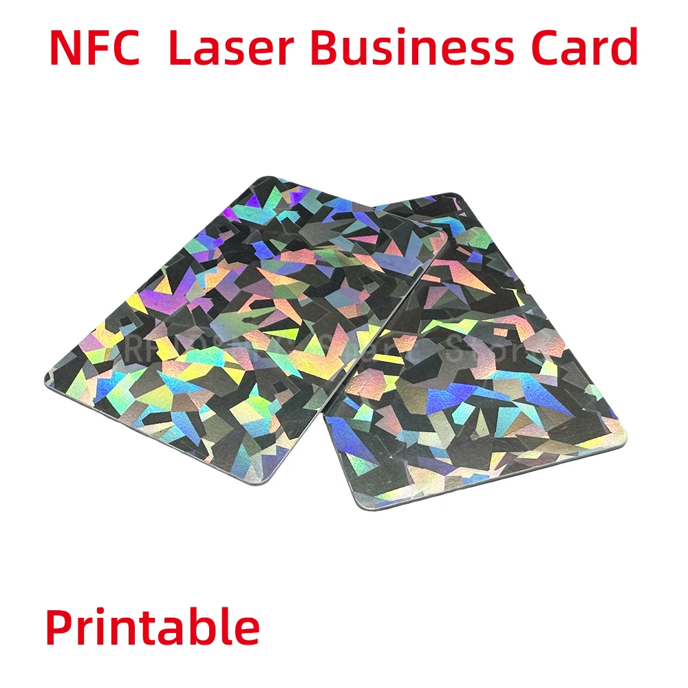 NFC Laser Business Cards PVC Material 13.56MHz 14443A 144 Bytes RFID NTG213 Card Social Recognition Laser NFC Business Card