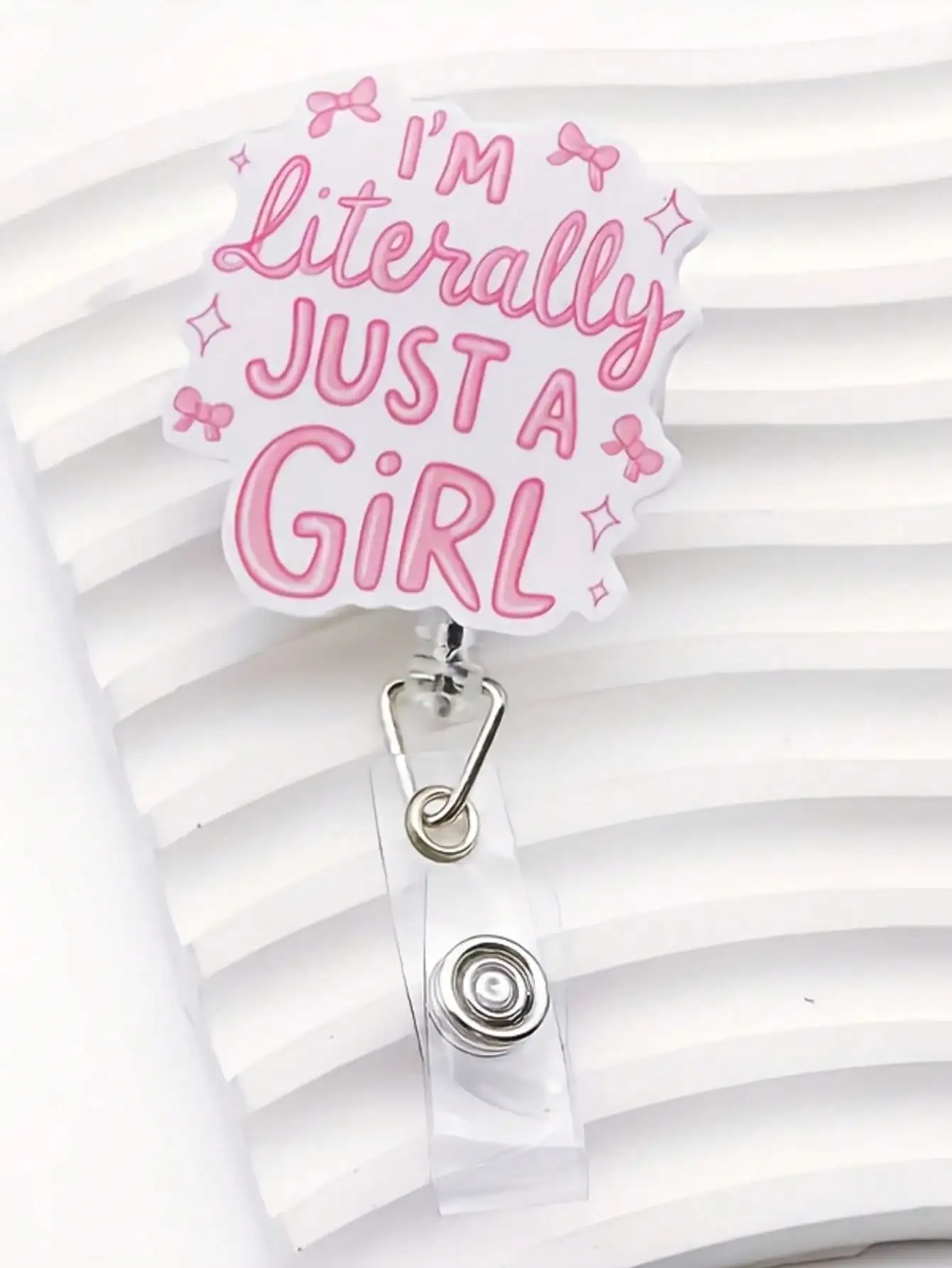 [مسطح [قطعة واحدة من بكرة شارة قابلة للسحب بنمط لطيف مع مشبك معدني، مستلزمات للممرضات/الطلاب/المكتب #5