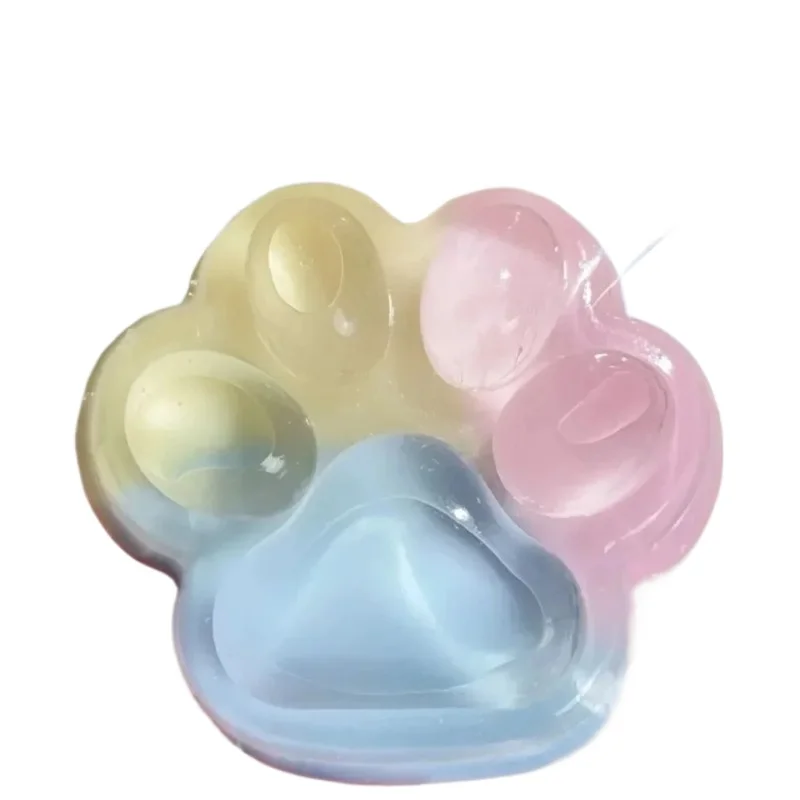 Rainbow Cat Paw Soft Pinch Stress Relief Toy Cute Slow Rebound Stress Toy Birthday Gift for Kids Teens Adults Three Color
