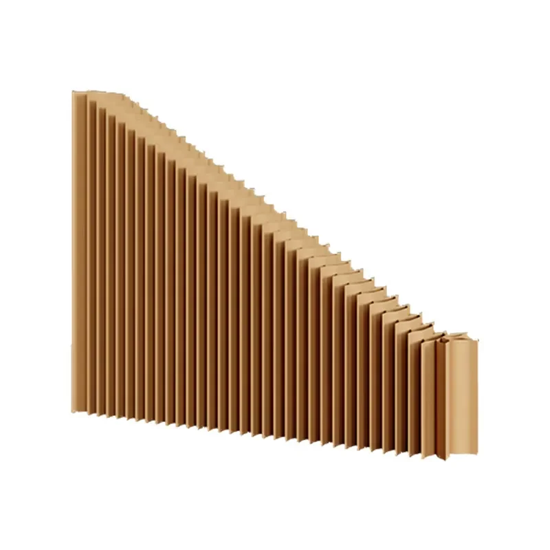 Accordion Paper Room Divider Folding Partition Wall for Office Store Commercial Space Privacy Screen Beige Decorative Panel