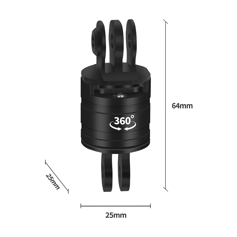 Quick Release Split Mount Tripod Adapter 1/4 Hole 360 Rotatable Swivel for GoPro Hero 13 12 11 DJI Action 3 4 5pro Camera Holder