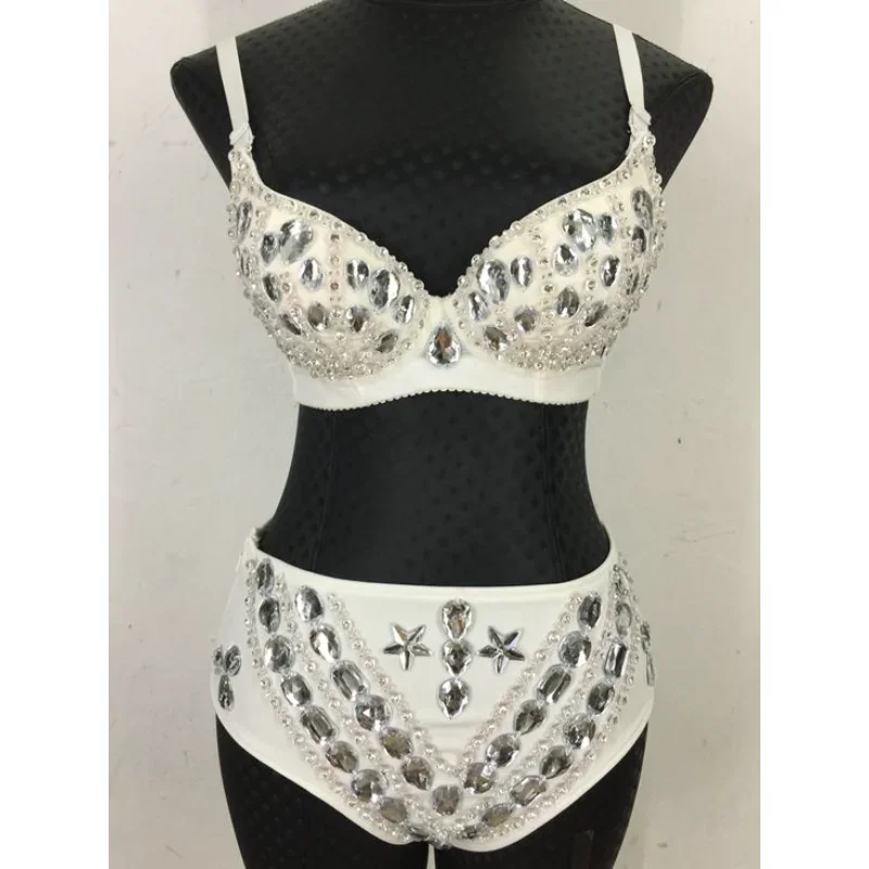 

Европейский и американский сексуальный комплект из 3 предметов ручной работы с бриллиантами и стразами для ночного клуба, диджеев и певцов, костюмы для выступлений