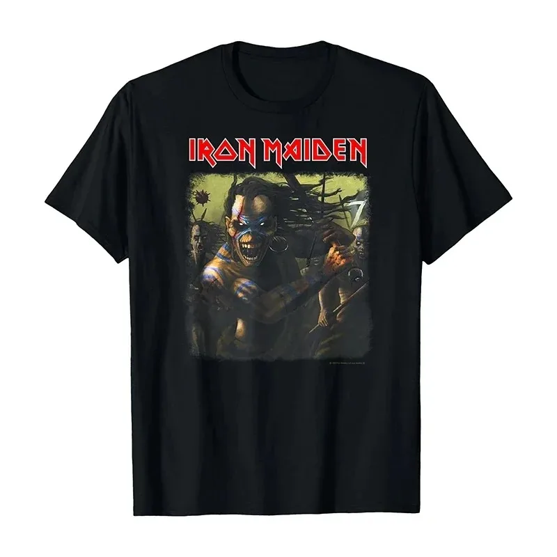 

Iron Maiden Iron Maiden Band Rock Punk Свободная американская винтажная футболка с короткими рукавами и прямым инъективом Удобная дышащая футболка