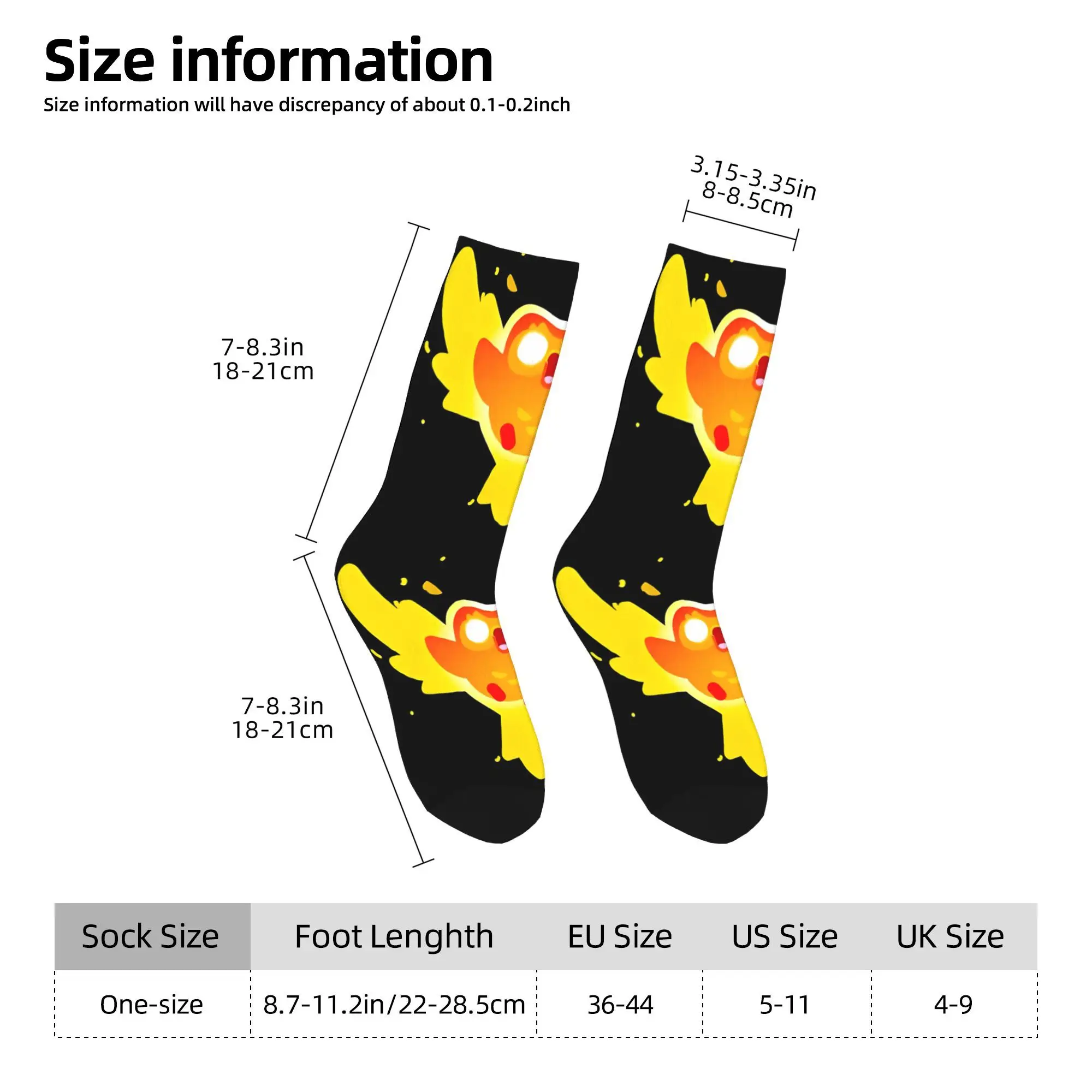 مخصص Kawaii الرجال D-Duolingos فستان النار الجوارب للجنسين الدافئة تنفس ثلاثية الأبعاد الطباعة الكلاسيكية طاقم الجوارب