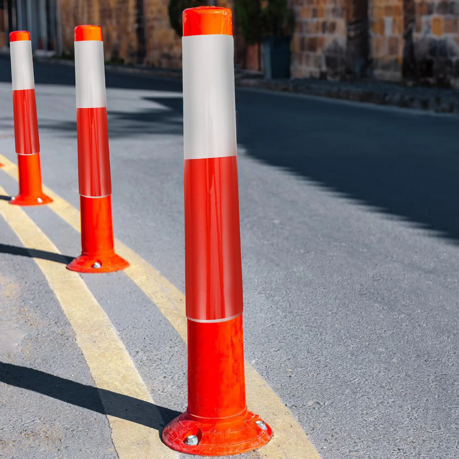 

Reflective Tape 1Mx20CM Black Yellow Safety Film for Driveway Markers Traffic Post Strip High Visibility Plastic Outdoor
