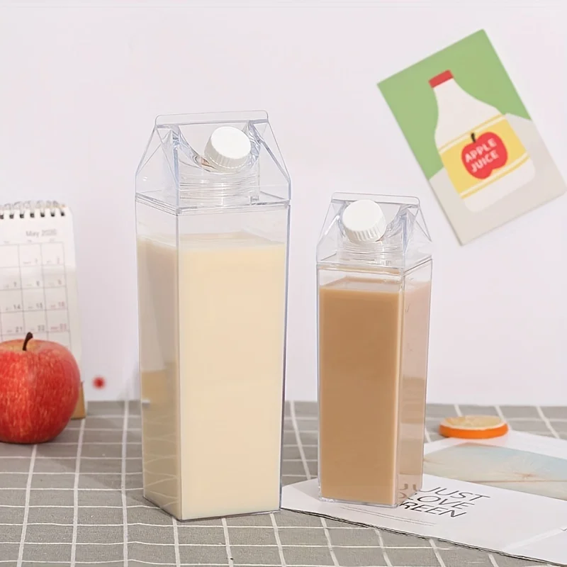 Creative Transparent Water Bottle Milk Cardboard Bottles Milk Juice Box Reusable Portable For Outdoor Sports Travel And Camping