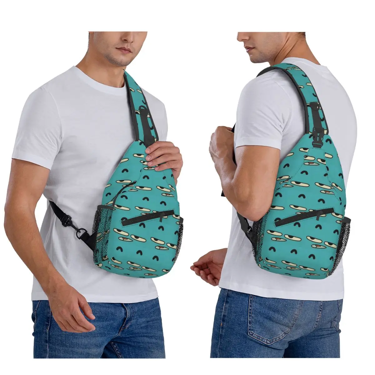Gum Gumball Chest Bag Men Sling Crossbody Backpack Chest Bag Travel Hiking Daypack Shoulder Bag