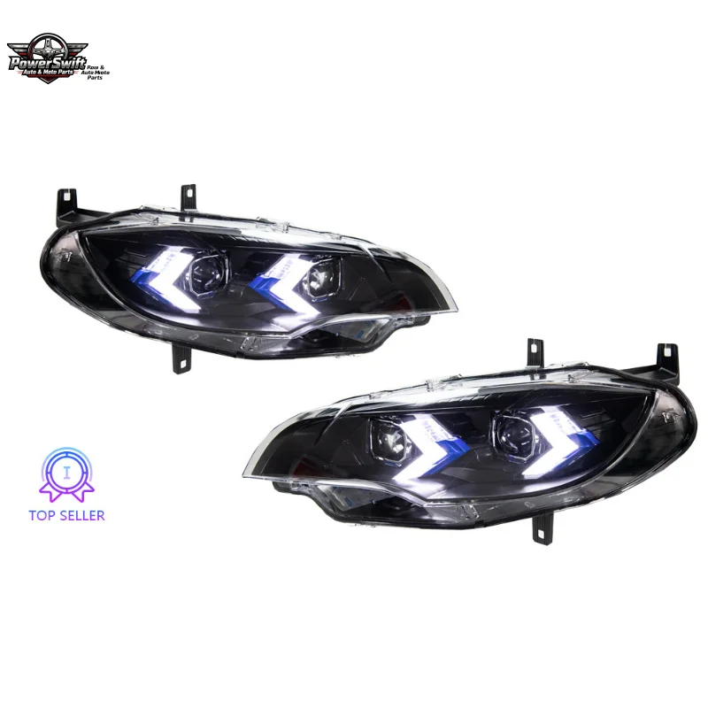 

Suitable for 08-14 BMW X6 Headlight Assembly E71 Modified New Arrow Dual-color LED Daytime Running Light Lens