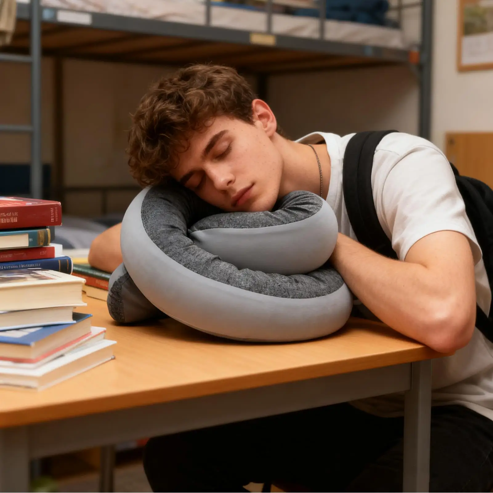 Neck Pillow Spiral Breathable Support Foldable Cushion Airplane Pillow for Car Sleeping Back Chair Office Sleep Rest Bed