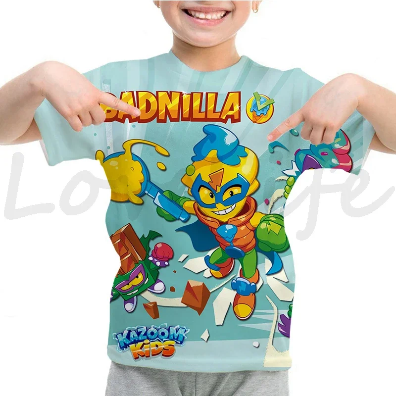 Superthings Kazoom Kids T Shirts Boys Girls Summer Short Sleeve Tops Children's Clothing Anime O-Neck T-Shirt Toddler Casual Tee