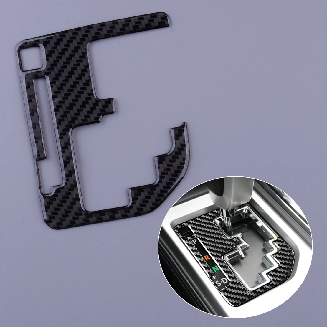 Car Interior Gear Shift Panel Cover Trim Frame Fit for Toyota Tundra 2014 2015 2016 2017 2018 Black Carbon Fiber LHD
