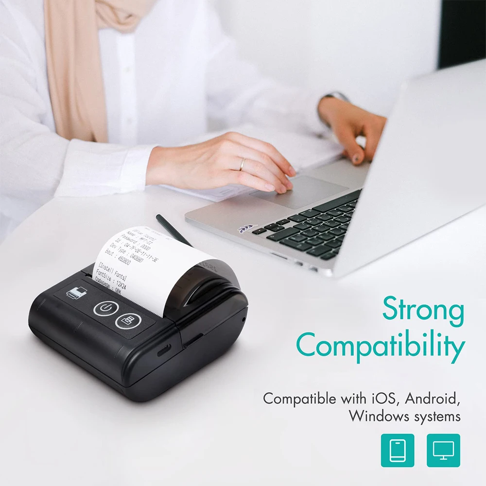 طابعة صغيرة محمولة 58 مللي متر استلام طابعة Impresora الحرارية للهاتف الكمبيوتر بلوتوث قائمة التذاكر فاتورة صانع للأعمال