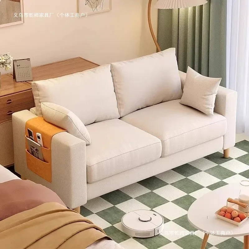 Simple Fabric Sofa for Small Apartment Living Room Bedroom Rental House Clothing Store Double Triple Seater Internet