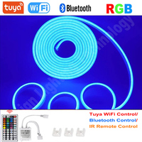 1m-10m RGB LED Neon Strip Rope Lights DC 12V 5050 Neon Sign 120Leds/m Waterproof Flexible Tape Decoration for Home Lighting