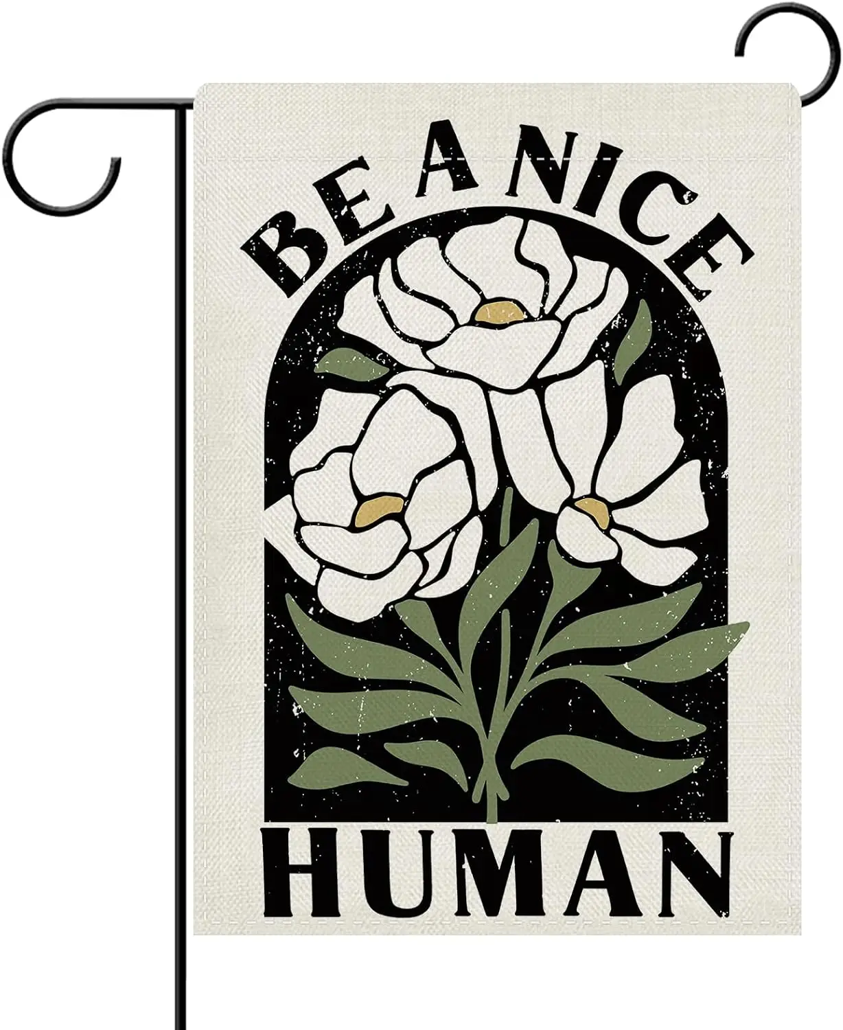 Dyrenson Inspirational Flower Decorative Garden Flag, Motivational Be