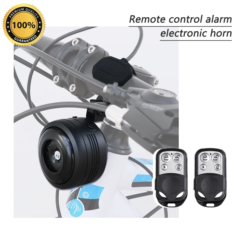 F119 Bike Ebike Electric Horn Alarm Electric Bell Loud Horn Bike Bell Two Remote Controller Scooter Horn Alarm