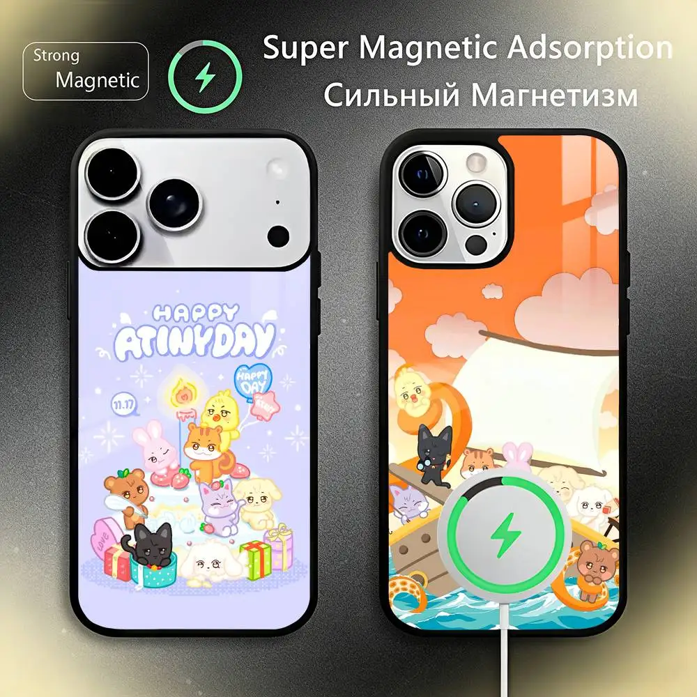 

A-ANITEEZ Cute Phone Case For iPhone17,16,15,14,13,12,11 Plus,Pro Max For Magsafe Wireless Charging