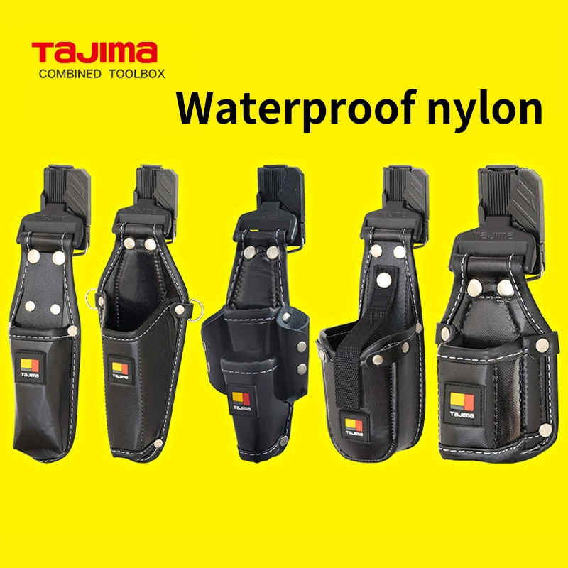 Tajima Detachable Tool Pouch Nylon Heavy Duty Electrician Tool Bag Waterproof Wear-resistant Waist Belt Pouch Multi-compartment
