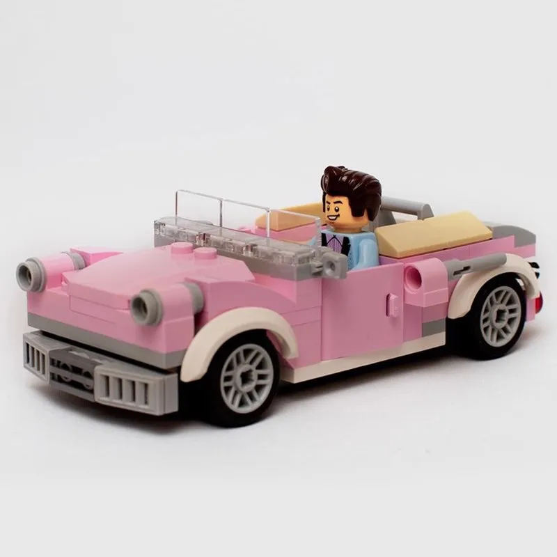 Hot Chevrolet Corvett Pink Convertible Coupe Model Bricks Vintage Car DIY Assembly Toys Building Block Set For Kids Adults Gifts