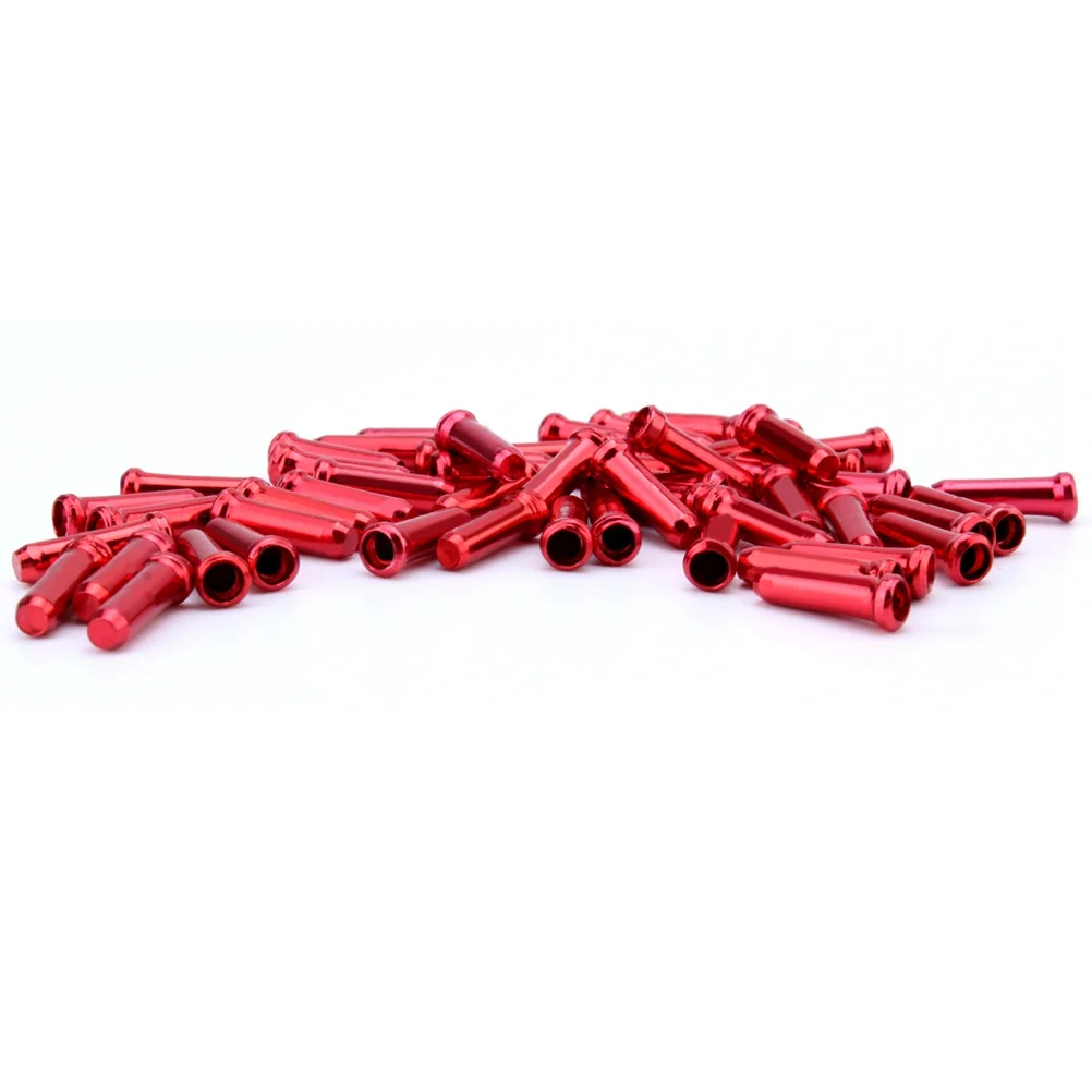 

50pcs End Caps For Brake Cable Derailleur Wire Durable Aluminum Crimp Tips Dustproof Cycling Gear Replacement Bike Cable Parts
