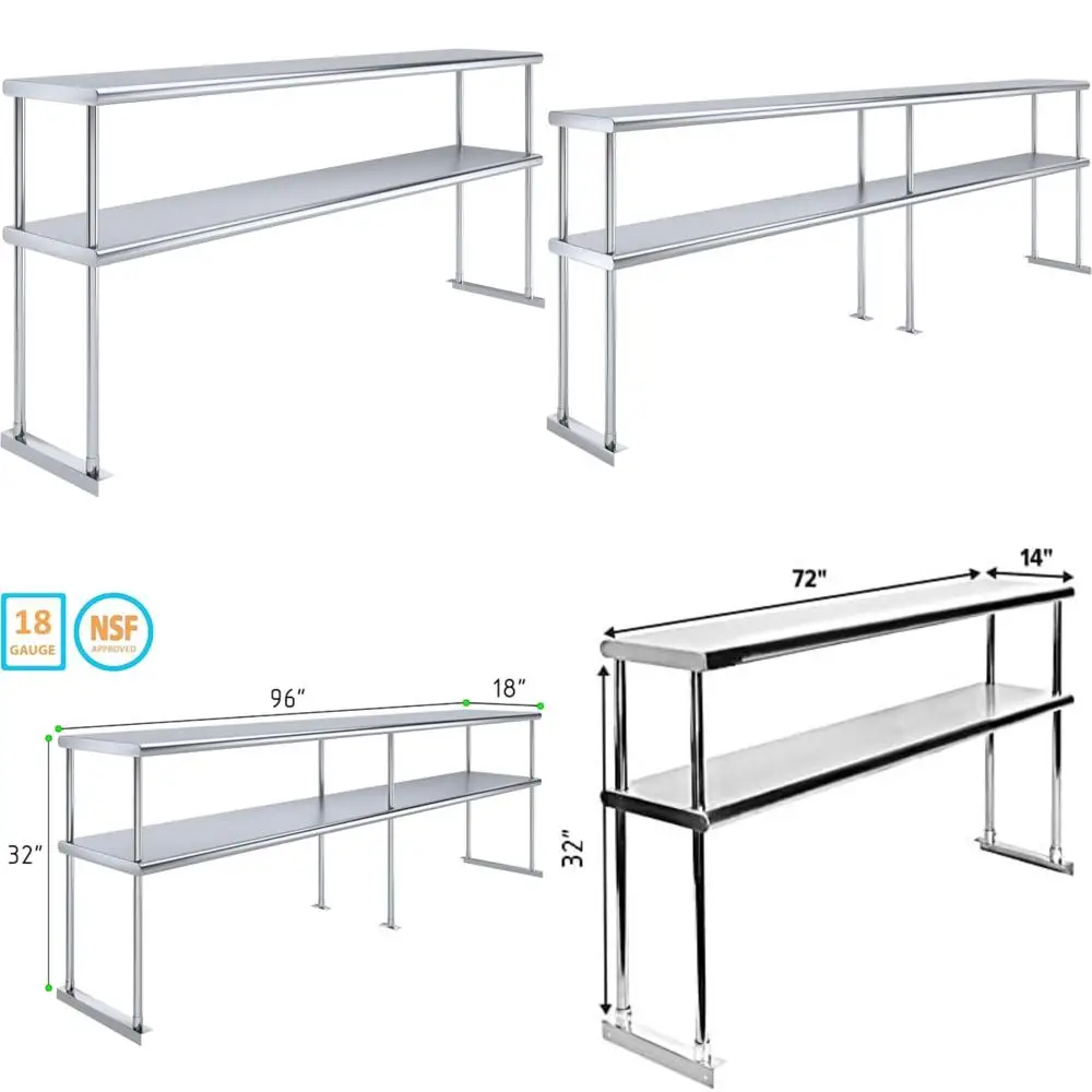 

Сверхмощный двойной наручник из нержавеющей стали на 18 калибра с кронштейнами для кухни, коммунального использования, хранения и офисного использования.