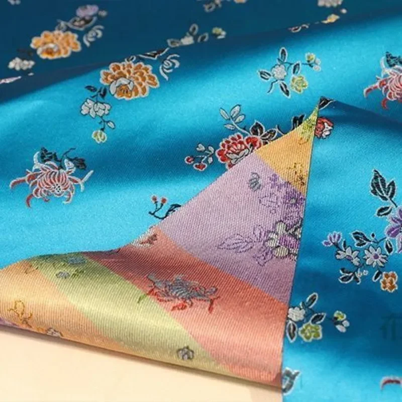 Peony Luxury Jacquard Brocade FabricBy The Meter for Hanfu Clothes Cheongsam Bags Diy Sewing Soft Flower Damask Cloth Green Red