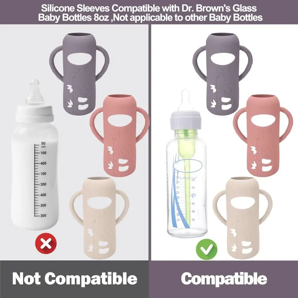 Multi-functional Baby Bottle Handle Soft Anti Breakage Normal Neck Bottles Easy Grip Baby Bottle Sleeves for Dr. Brown's