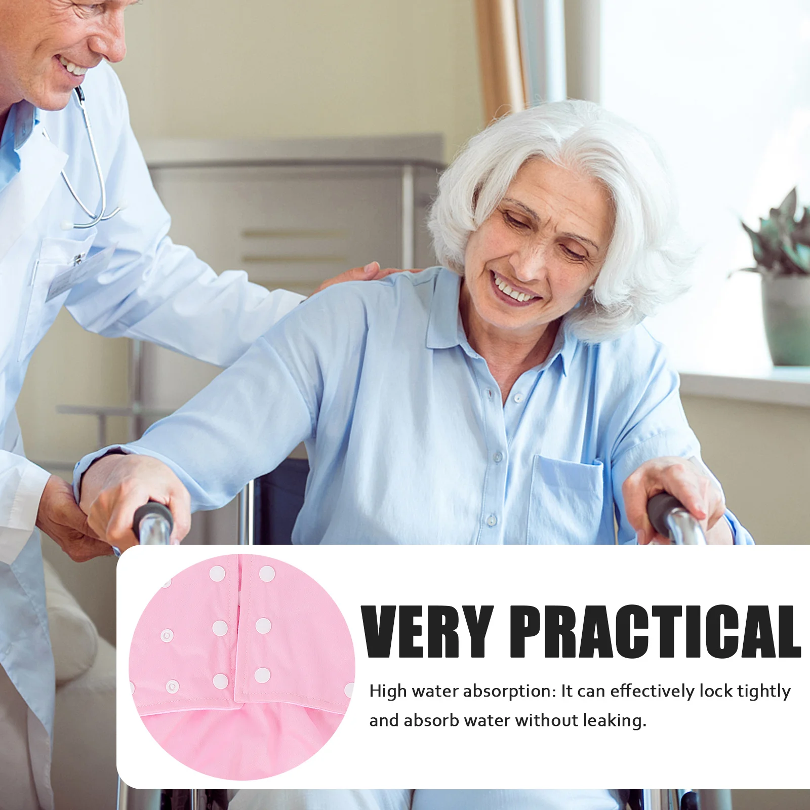 

1Pcs Breathable Adult Waterproof Diaper Washable Leakproof Sanitary Pants Comfortable Adjustable Reusable Nappy