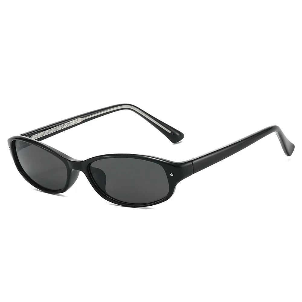 Vintage Schmale Cat-Eye-Sonnenbrille für Damen, Retro-Sonnenbrille mit kleinem Rahmen, ovale Sonnenbrille für Damen, klassische schwarze Sonnenbrille, UV400-Schutz
