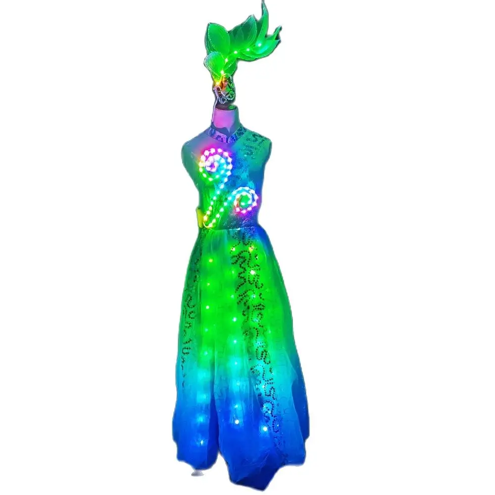 Oriental Dance LED Costume Carnival In Group Sexy Opening Dance Luminous Dress Carnival Stage Wear Holiday Performance Suit